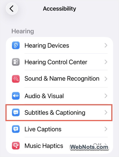 Subtitles and Captioning Settings