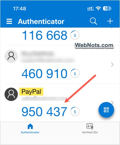 Get Verification Code in Authenticator App