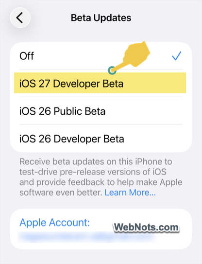 Install iOS 27 Developer Beta