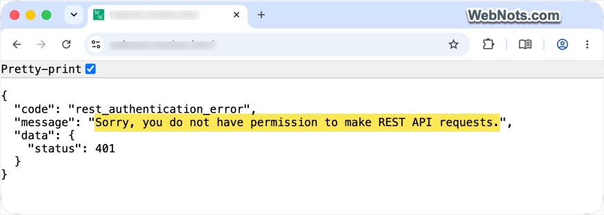 Rest API Permission Error in WordPress