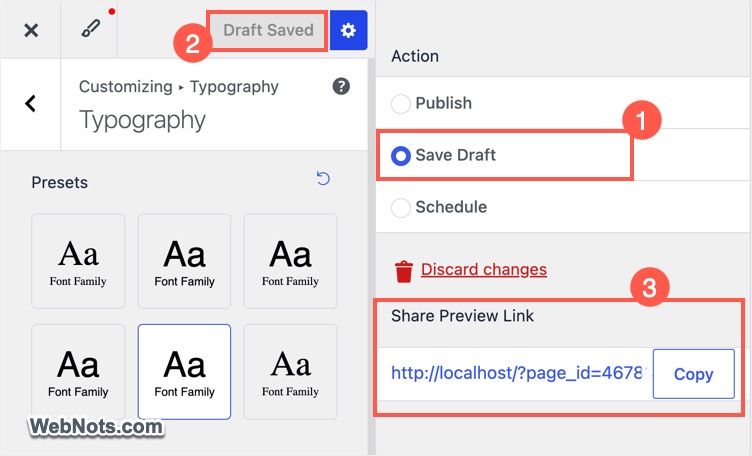 Save Design Changes as Draft