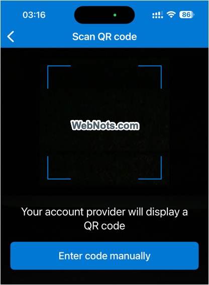 Scan Code or Enter Secret Key