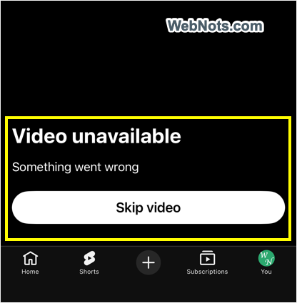 Video Unavailable with Error
