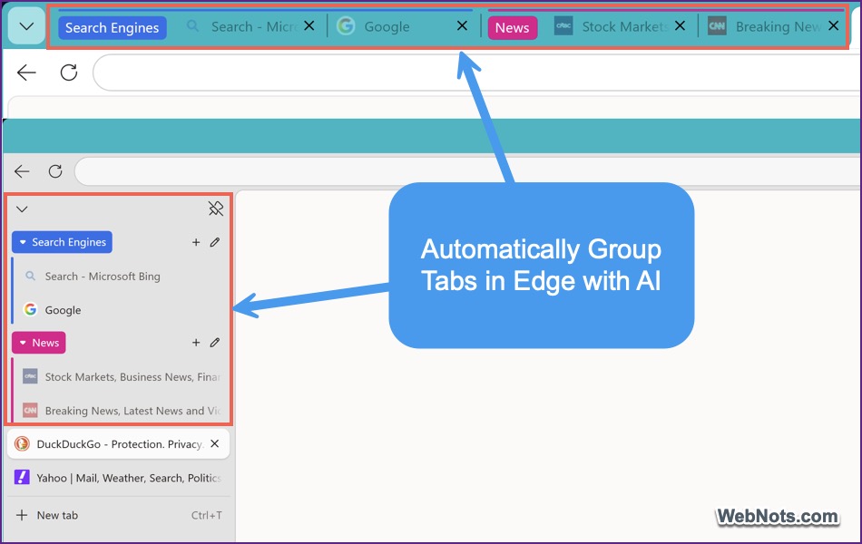 Automatically Group Tabs in Edge with AI