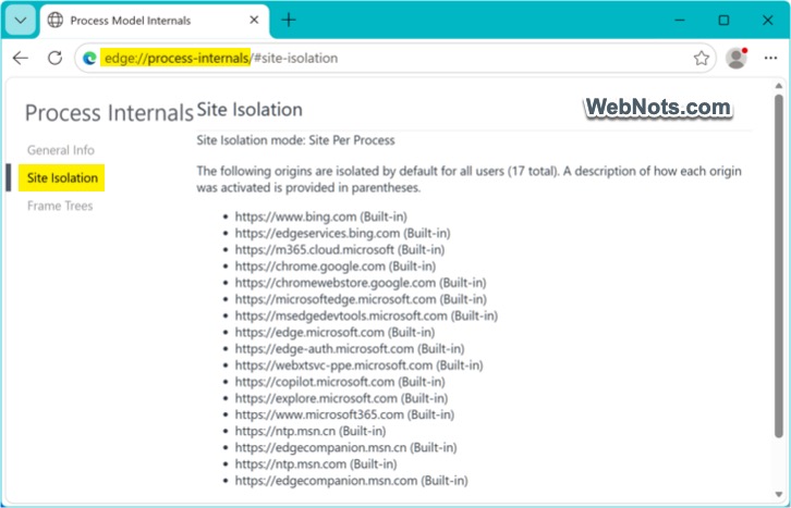 Edge Process Internals Page