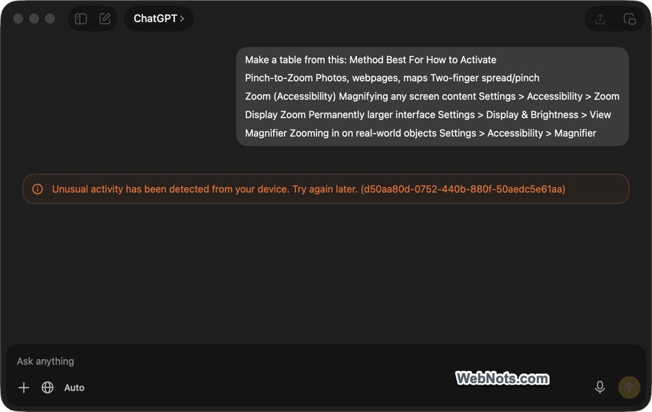 Fix Unusual Activity Error in ChatGPT