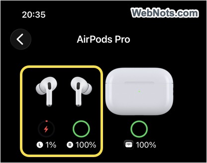 Left AirPod Stuck at 1%