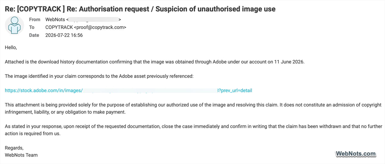 Second Response with Proof of Download History