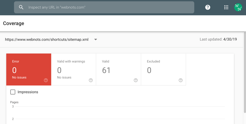 Check Coverage in Search Console
