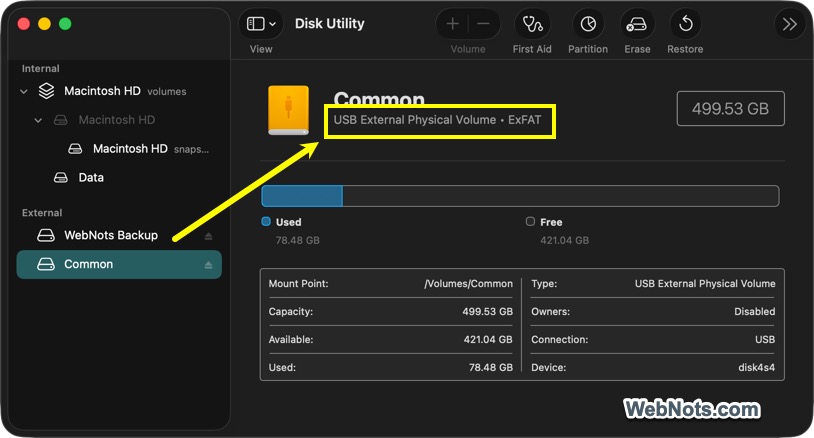 Check Disk File Format on Mac