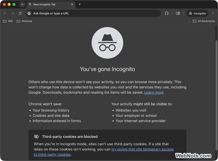 Chrome Incognito Mode