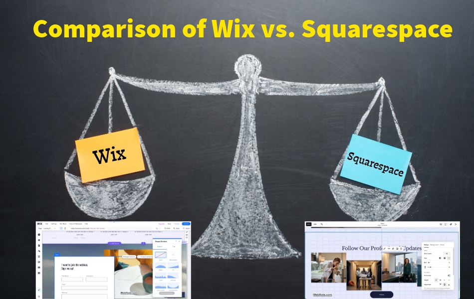 Comparison of Wix vs. Squarespace