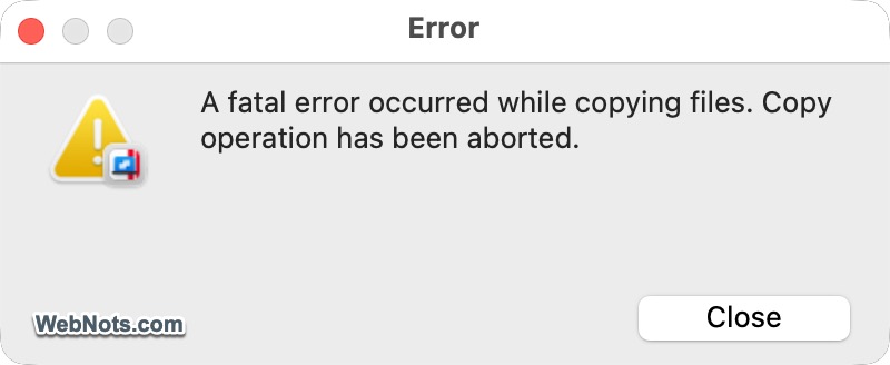 Fatal File Copying Error on Mac