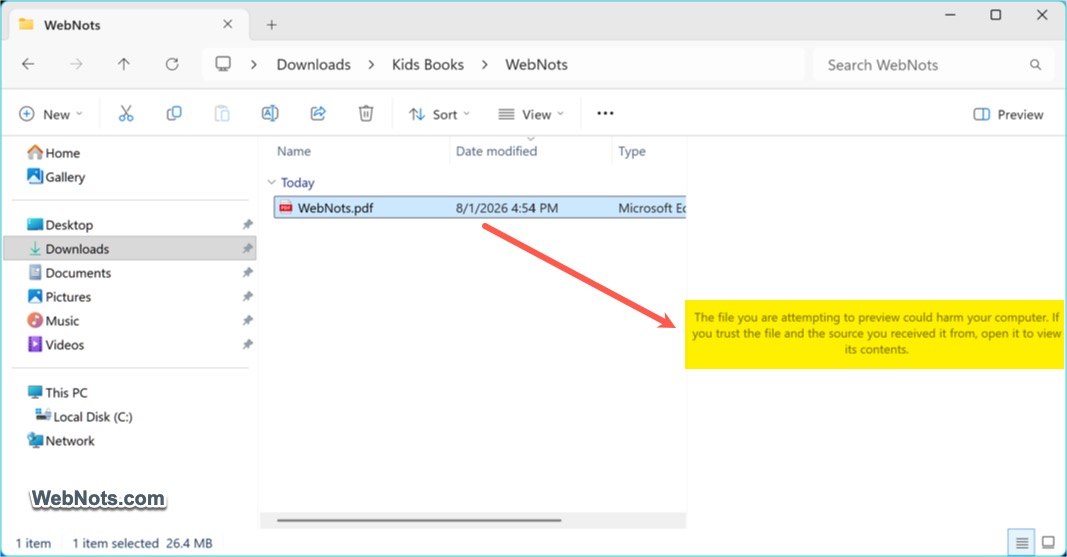 PDF File Preview Blocked in File Explorer