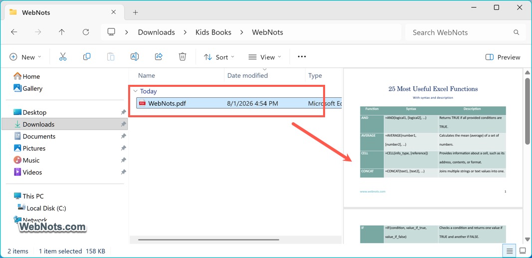 PDF Preview Enabled in File Explorer