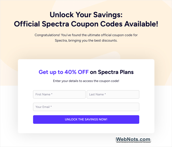 Spectra Official Coupon Page