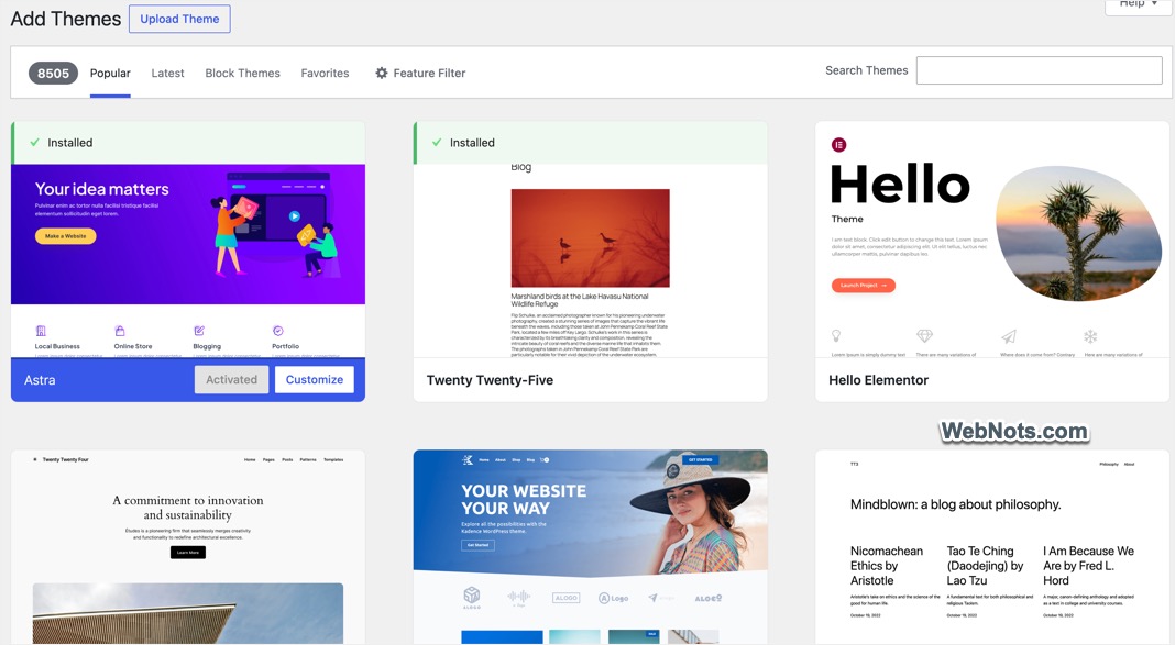 WordPress Themes Directory