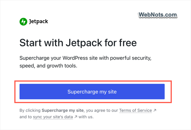 Connect Jetpack with WordPress.com Account