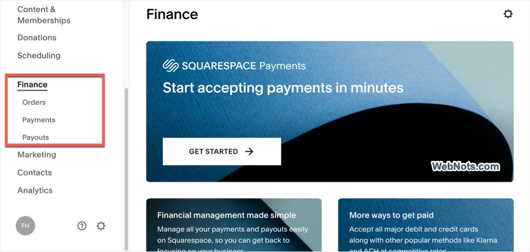 Finance Dashboard Section
