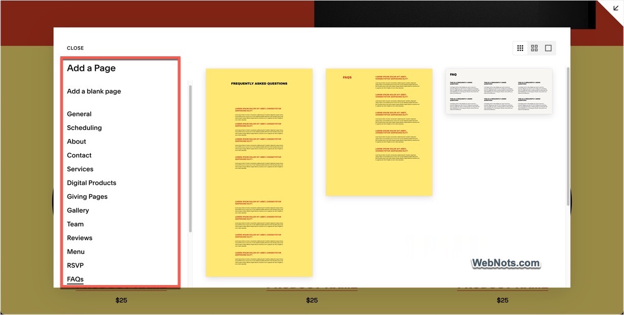 Page Layouts in Squarespace