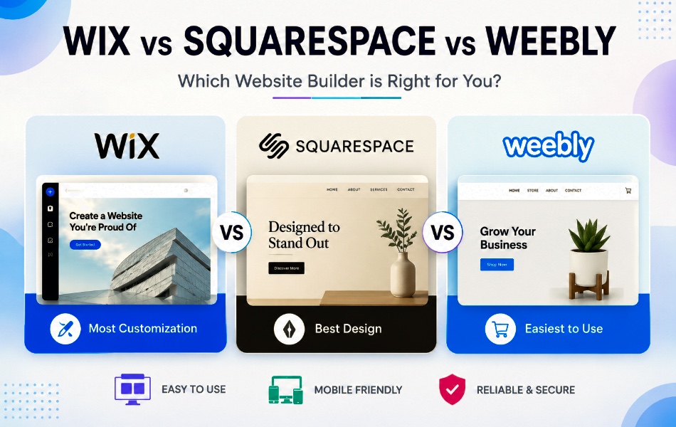 Wix vs Squarespace vs Weebly