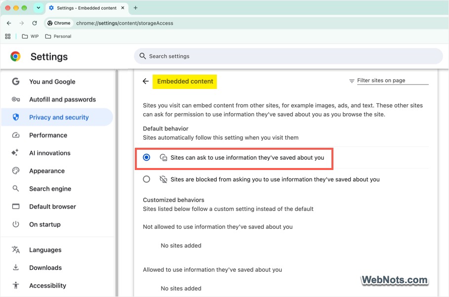 Allow Embedded Content in Chrome
