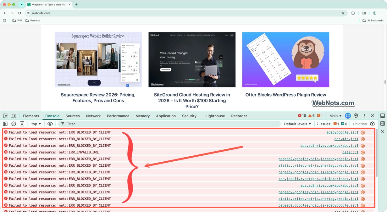 ERR_BLOCKED_BY_CLIENT in Chrome Developer Tools